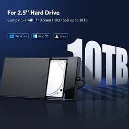 Зовнішній корпус Ugreen 2.5 "USB 3.0 SATA HDD SSD кишеню для жорсткого диска (30847) - мініатюра 2