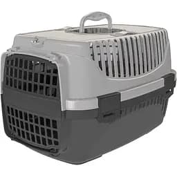 Переноска для котів і собак Irak Plastik PT-100 чорно-сіра