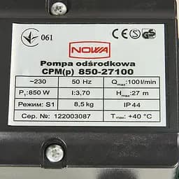 Насос відцентровий Nowa CPM(p) 850-27100 (148882) - мініатюра 7