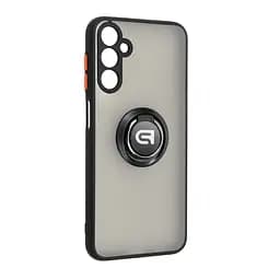 Чехол с кольцом-держателем для Samsung Galaxy M14 5G (M146), Frosted Matte Ring, черный, защитная панель с матовой задней стенкой, противоударный чехол с защитой всего корпуса, TPU + поликарбонат (PC), с защитой камеры, ArmorStandart (ARM68362)