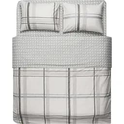 Набір постільної білизни 2,0сп Ardesto Gloria, 200х220см, 100% бавовна, сатин, клітинка, тауп (ART2022CG)