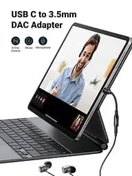 Перехідник USB Type-C для 3.5 mm Ugreen AV161 з DAC chip аудіоадаптер для навушників Black (50631) - мініатюра 4