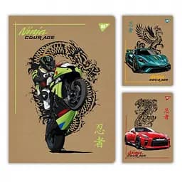 Набір зошитів для записів А4 Yes Ninja courage 48 аркушів в клітку 3 шт. (681998)