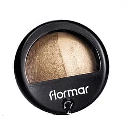 Пудра для лица запеченная Flormar Baked Terracota Powder, №23 Dual cold Темно-бежевая/Светло-бежевая с шимером