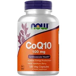 Натуральна добавка NOW CoQ-10 100 mg, 180 вегакапсул