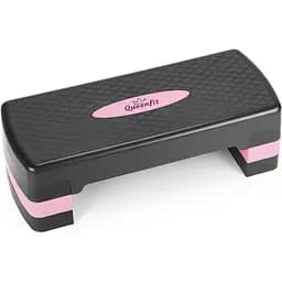 Степь-платформа Queenfit 3-х уровневая черно-розовая