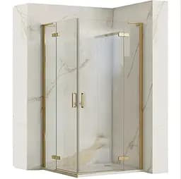 Душова кабіна Rea Hugo 100x100 gold подвійна REA-K6605, Універсальна, прозорий, золотий