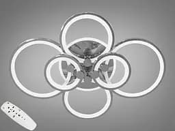 LED-люстра з димером і кольоровою підсвіткою, колір хром, 135W