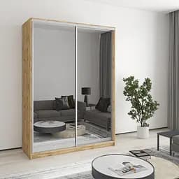 Шкаф-купе двухдверный MebelStar Стандарт AL 2 Зеркала 150x60x210 см Дуб тахо (MBS-3491)
