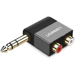 Адаптер Ugreen AV147 6.35 мм Male to 2RCA Female Adapter черный (40846)