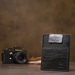 Шкіряний картхолдер Grande Pelle 11500 чорний - мініатюра 8