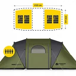 Намет туристичний Mountain Goat Prime Quatro 4-місний Olive (P-5905973406598) - мініатюра 2