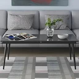 Стіл журнальний трансформер Dandi Small Ferrum-decor 45x120(160)x60 Чорний метал ДСП Сосна Кембра 16 мм (FRD-106786)