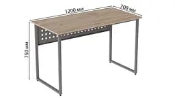 Комп'ютерний стіл Ferrum-decor Майк 75x120x70 сірий ДСП Дуб Сан-Марино 32мм (FRD-101815) - мініатюра 2