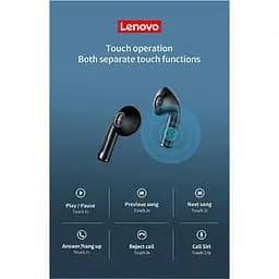 Бездротові навушники Lenovo HT38 TWS чорні - мініатюра 4