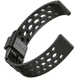 Ремінець для Garmin Vivoactive 3 Vivomove 3 Approach S12 D2 Air X10 - чорний ширина кріплення 20мм силікон Watchbands double (W39-7WB70023407)