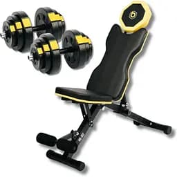 Набір Besport PowerPro гантелі 2х18,5кг з лавою WB-002