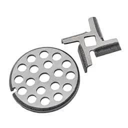 Комплект решетка в ручную мясорубку крупная (d наружн.=53 мм, d вн.=8 мм, отв=7 мм) и нож, ПААЗ 85749