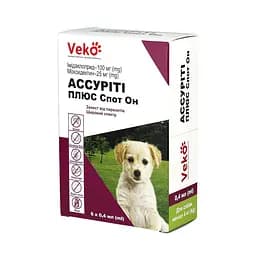 Veko Ассурит Плюс Спот Вон для собак до 4 кг 6 х 0.4 мл пак