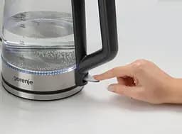 Gorenje Електрочайник 1.7л, 2,200 Вт, strix контроль, скло, білий - мініатюра 8