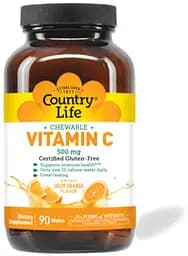 Витамины и минералы Country Life Vitamin С 500 mg, 90 жевательных таблеток Апельсин