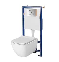 Інсталяція Cersanit Tech Line Opti з кнопкою Opti B2 + унітаз Virgo CleanOn із сидінням 30412
