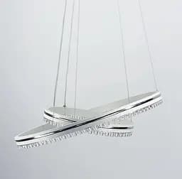 Біла LED люстра на 2 кільця з хромованою смужкою Line.F A 55060/2P WH+CR