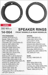 Проставки під динаміки 165 мм / 6,5" Carav 14-064 для автомобілів Volkswagen, Audi, Skoda, Seat - мініатюра 5