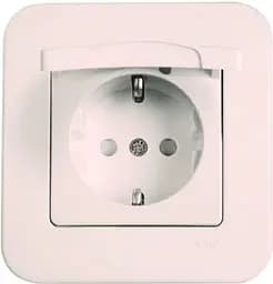 Розетка із заземленням із захисною кришкою зі шторками VIKO Rollina кремовий (90421012)