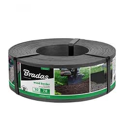 Бордюр рівний газонний Bradas WOOD BORDER 78мм х 2,8мм х 10м сірий OBWGY1008