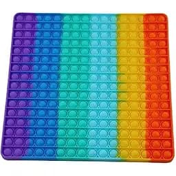 Сенсорна іграшка Pop it антистрес 30 см квадрат 256 пупирок великий XXL райдужний різнокольоровий