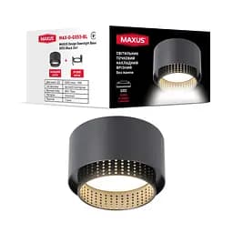 Світильник точковий накладний-врізний без лампи MAXUS Design Downlight Base GX53 Black 2in1