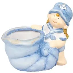 Садовая фигурка кашпо Shuimei Yipin Factory 13х13.5х9 см керамика голубой в ассортименте (820238-1)