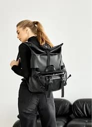 Жіночий рюкзак ролл Sambag RollTop Double чорний 41 х 27 х 18 см (24330001)