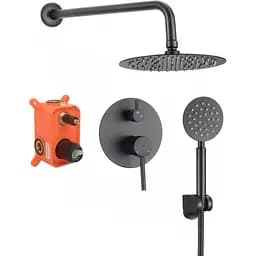 Душова система прихованого монтажу Yoka Studio 30 black + BOX BP.STUDIO 30 BLK, Чорний матовий