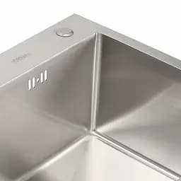 Кухонна мийка Platinum Handmade нержавійка 50x45 (сифон круглий 3.0/0.8) - мініатюра 4