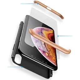 Чохол-накладка GKK 3 in 1 Hard PC Case Apple iPhone XS Max Gold/Black - мініатюра 2
