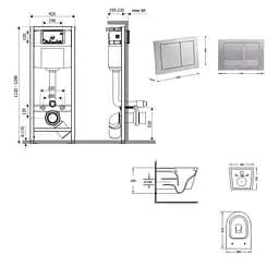Набір Q-tap Nest 4 в 1 підвісний унітаз Swan Ultra Quiet 520x360x320 + комплект інсталяції QT16335180W48206 - мініатюра 8