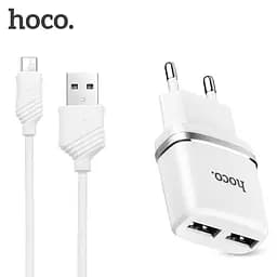Зарядний пристрій Hoco C12 набір із кабелем micro 2 USB-порти - мініатюра 2