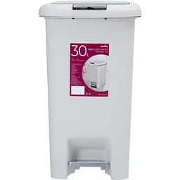 Ведро для мусора MBM My Home с крышкой и педалью 30 л серое (BIN-01 30L GRAY)