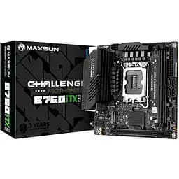 Материнська плата Maxsun LGA1700, Terminator B760ITX D5, B760, 2xDDR5, Int.Video(CPU), 4xSATA3, 1xPCI-E 16x 5.0, 2xM.2 4.0, Dual LAN 2.5G+1G, ALC897, 4xUSB3.2/4xUSB2.0, 2xDP/2xHDMI, Mini-ITX (MS-Challenger B760ITX D5) - мініатюра 2
