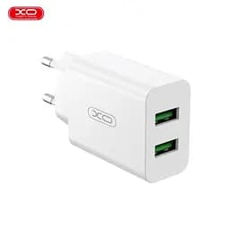 Мережевий зарядний пристрій XO L119 (EU) dual USB-A QC18W fast charging charger Білий - мініатюра 5