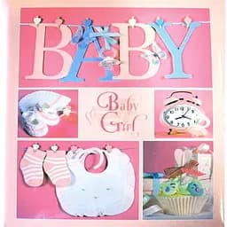 Фотоальбом EVG 20sheet Baby collage 20 аркушів українська мова 32х32 см рожевий (20sheet Baby collage Pink w/box)