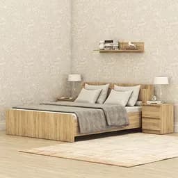 Кровать двуспальная MebelStar Нео 160x200 см Дуб сонома (MBS-1133)