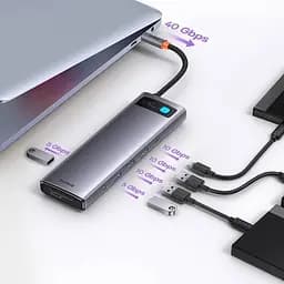 Хаб розгалужувач Baseus Metal Gleam 12-in-1 (WKWG020213) - мініатюра 6