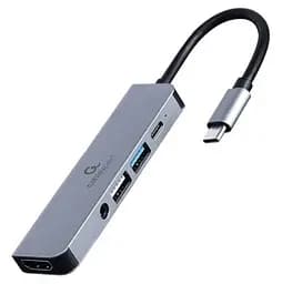 Хаб USB 5-in-1 Grey Type-C 3.1 - 1xType-C (87 Вт) / 1xUSB 3.1 / 1xUSB 2.0 / HDMI 4K Cablexpert teh0019580