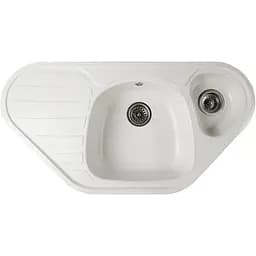 Гранітна кухонна мийка Romzha Elegancia 95B Biela (102) кутова