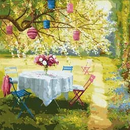 Картина по номерам Ideyka Весенние фонарики 50х50 см KHO2299