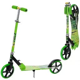 Самокат детский iTrike складной 30х11х87-97 см Зеленый 000222925