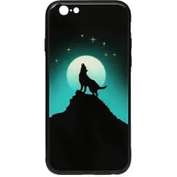 Чохол-накладка Toto Night Light Print Glass Case Apple iPhone 6/6S Howling Wolf